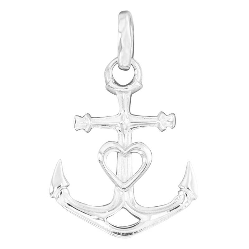 925 Silver Anchor & Heart Pendant - Emanessence