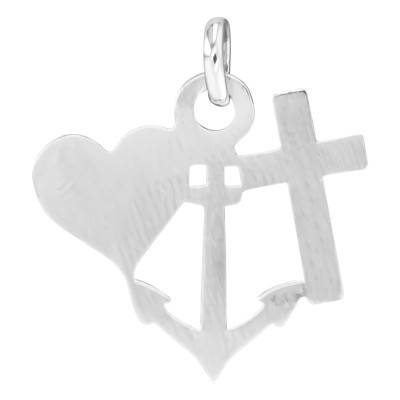 Pendentif Ancre, Croix & Coeur en Argent - Emanessence