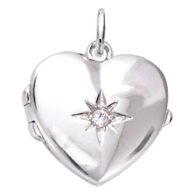 Pendentif Photo Coeur Oxyde de Zirconium et Argent 925 Rhodié - Emanessence