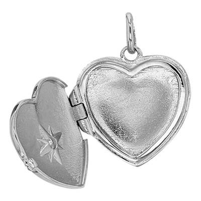 Pendentif Photo Coeur Oxyde de Zirconium et Argent 925 Rhodié - Emanessence