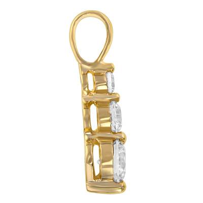 375 Yellow Gold & Zirconium Oxide Trilogy Pendant - Emanessence