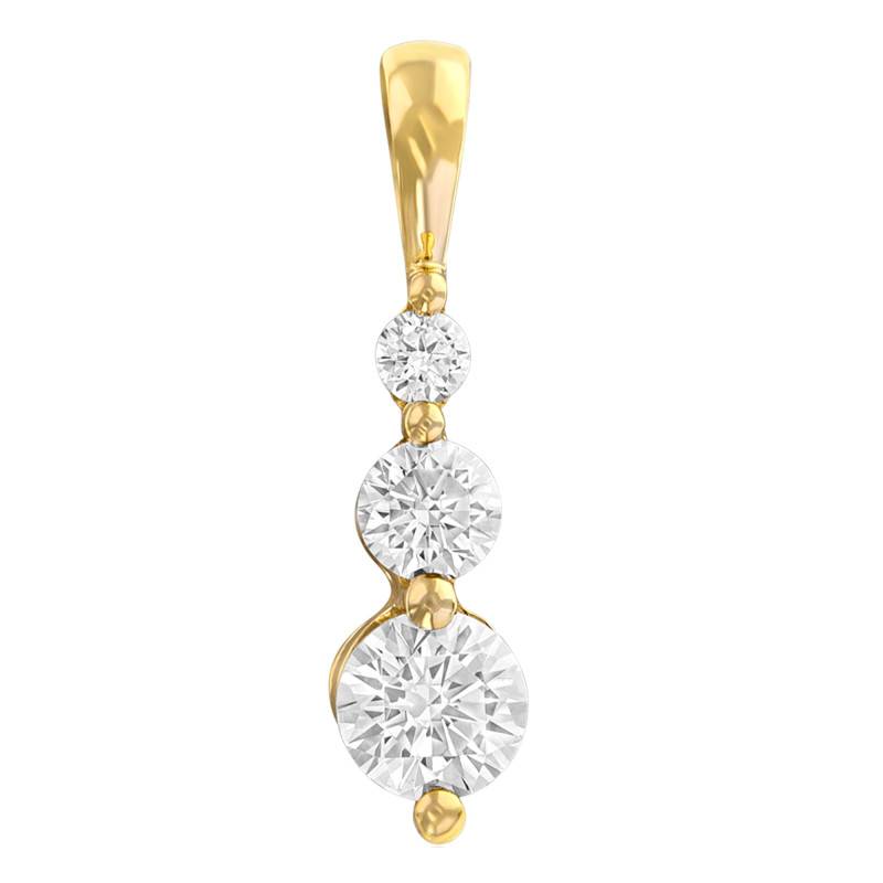 375 Yellow Gold & Zirconium Oxide Trilogy Pendant - Emanessence