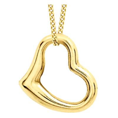 375 Yellow Gold Openwork Heart Pendant - Emanessence