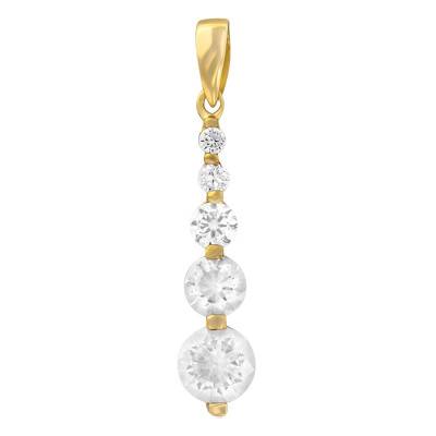 Pendentif Goutte Or Jaune 375, serti - Emanessence