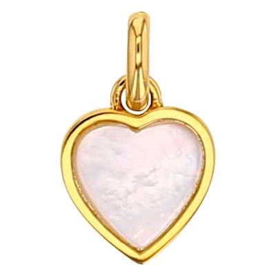 Pendentif Coeur en Or Jaune 375 et Nacre Blanche - Emanessence