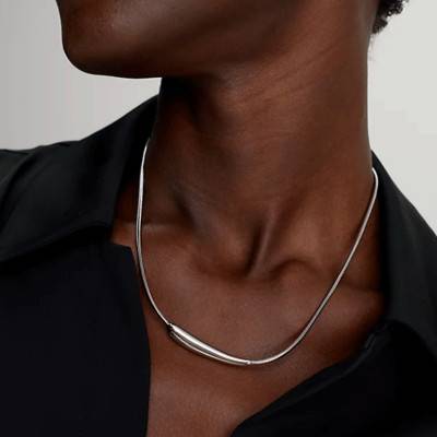 Stainless Steel Elongated Drops Necklace, Adjustable Length 40 cm to 45 cm - 35000338 - Calvin Klein