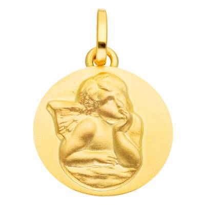 Médaille Ange Pensif Or Jaune 375 - Vandona
