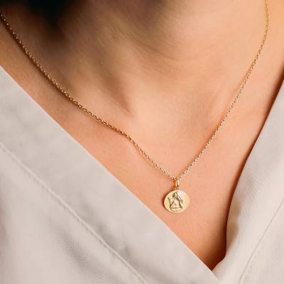 Médaille Ange Pensif Or Jaune 375 - Vandona