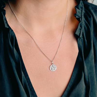 Médaille Ange avec Étoile en Or Blanc 375 - Vandona