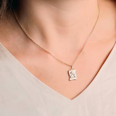 Médaille Parchemin Ange Pensif en 2 Ors 375 - Vandona