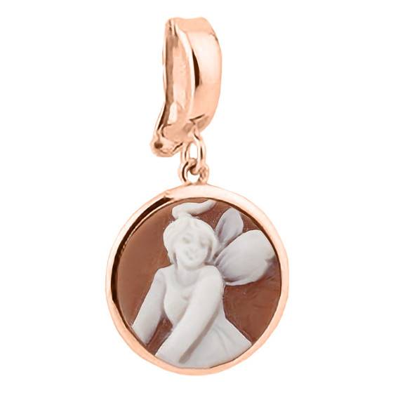 Pendentif Camée Buste De Femme Rose – Porte-Photo Argenté (collier Original)