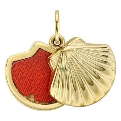 Pendentif Porte Photo Coquillage en Or Jaune 375 - Emanessence
