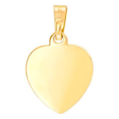 375/750 Yellow Gold Heart Motif Pendant - Emanessence