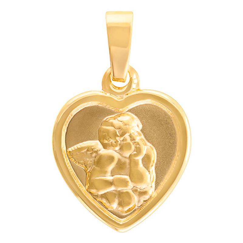 375/750 Yellow Gold Heart Motif Pendant - Emanessence