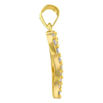 Pendentif Double Cœur Or Jaune 375 & Pierres - Emanessence