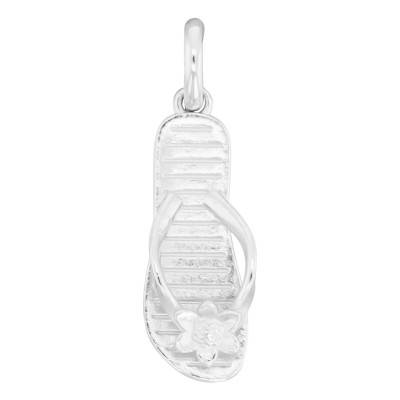 Sterling Silver Floral Flip-Flop Pendant 925 - Emanessence