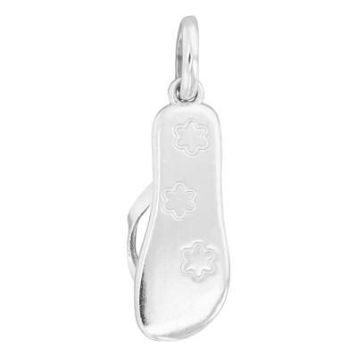 Sterling Silver Floral Flip-Flop Pendant 925 - Emanessence