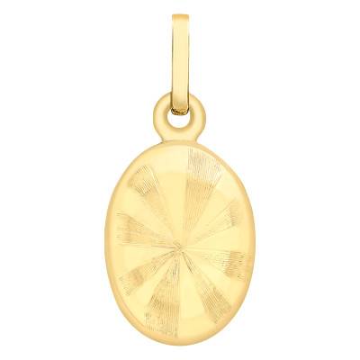 Pendentif Photo Ovale à Rayures en Or Jaune 375 - Emanessence