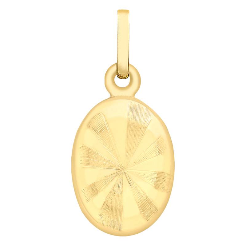 375 Yellow Gold Striped Oval Photo Locket Pendant - Emanessence