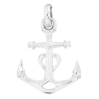 Sterling Silver Marine Anchor & Heart Pendant 925 - Emanessence