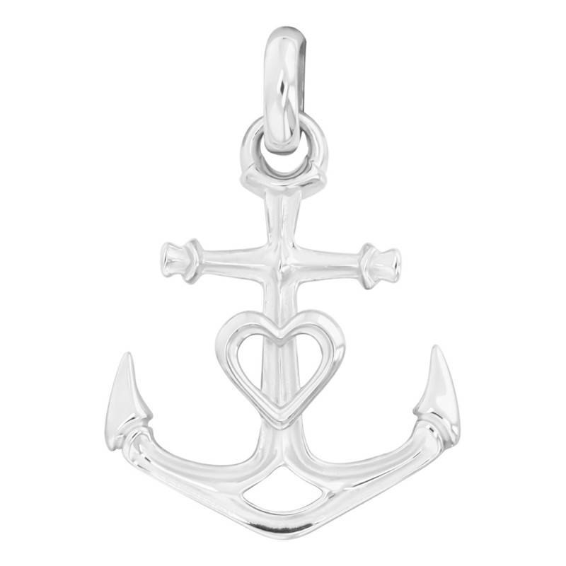 Sterling Silver Marine Anchor & Heart Pendant 925 - Emanessence