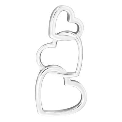 Sterling Silver Triple Open-Work Hearts Pendant 925 - Emanessence