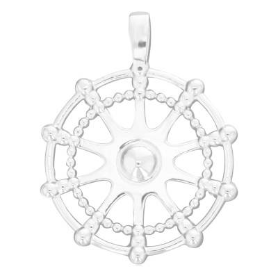 Sterling Silver Ship's Wheel Pendant 925 - Emanessence