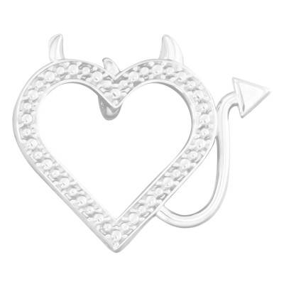 Pendentif Coeur Encorné en Argent - Emanessence