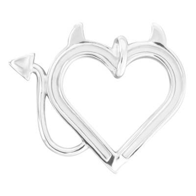 Pendentif Coeur Encorné en Argent - Emanessence