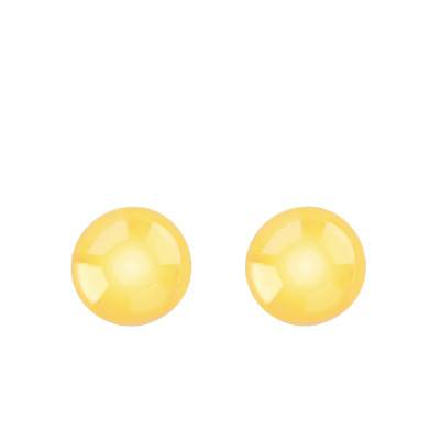 750/1000 Yellow Gold Round Stud Earrings - Emanessence