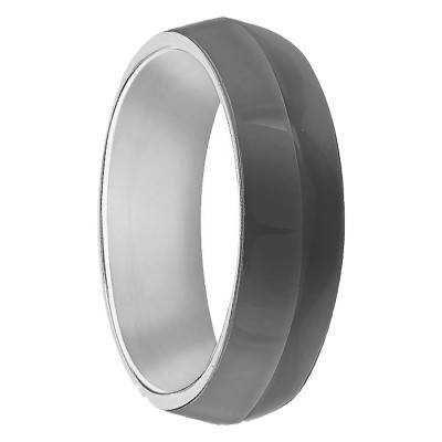 Bague Noire Argent Rhodié - Emanessence