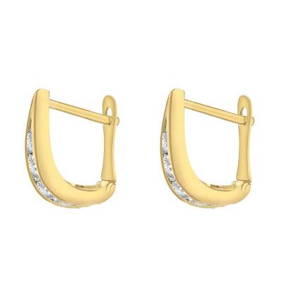 Yellow Gold 375 Half-Hoop Earrings - Emanessence