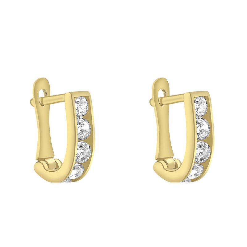 Yellow Gold 375 Half-Hoop Earrings - Emanessence