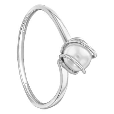 750/1000 White Gold & Cultured Pearl Ring - Emanessence