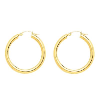 Créoles Guadeloupe Fil Rond Or Jaune 375, Diamètre 20 mm - Emanessence