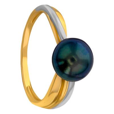 Bague Perle De Culture Tahiti Or Jaune 375 - Emanessence