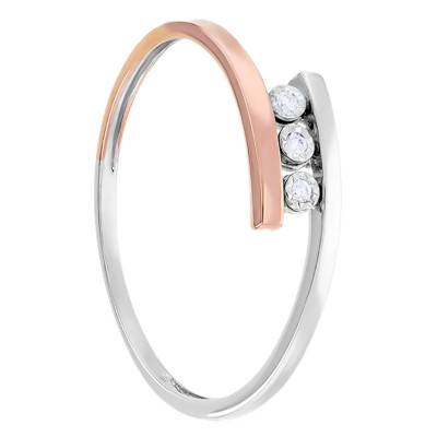 Bague Délicatesse Trio Diamants 2 Ors 750 - Emanessence