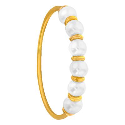 375/1000 Yellow Gold & Cultured Pearl Ring - Emanessence