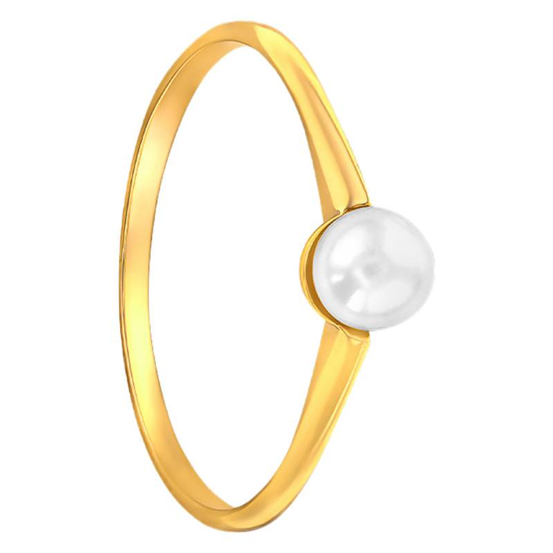 750/1000 Yellow Gold & Cultured Pearl Ring - Emanessence