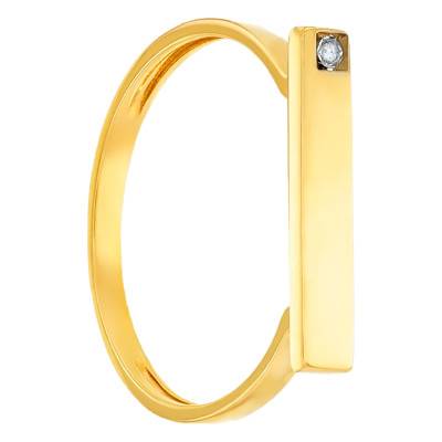 Bague Table & Diamant Or Jaune 750 - Emanessence