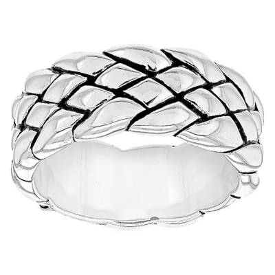 Bague Rho Effet Matelassé Argent - Emanessence