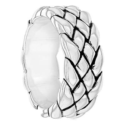 Bague Rho Effet Matelassé Argent - Emanessence