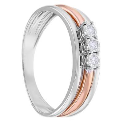 Bague Trio Anneaux & Diamants 2 Ors 375 - Emanessence