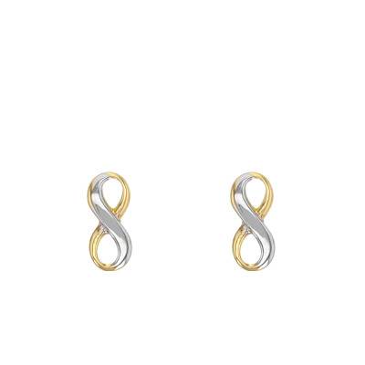 Two-Tone 750/1000 Gold Infinity Stud Earrings - Emanessence
