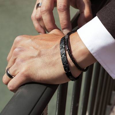 Black Stainless Steel Dear Bracelet, 21 cm - HB7481 - Rochet