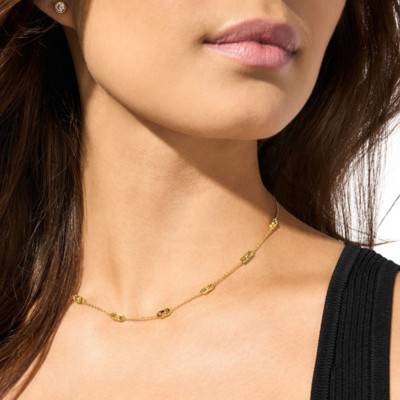 925 Sterling Silver Yellow Gold-Plated Astor Link Necklace, 43 cm - Michael Kors