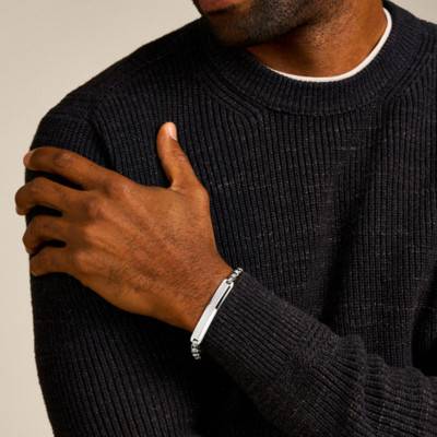 Bracelet Gourmette Knox Texturé en Acier, Longueur 22 cm Ajustable - Fossil