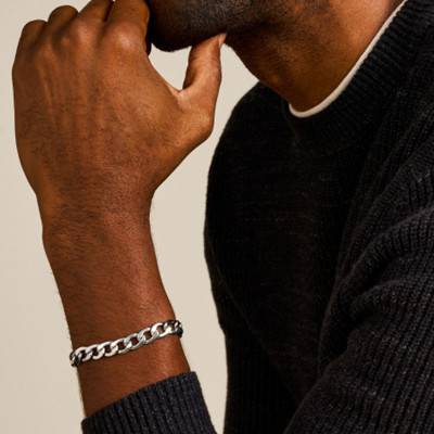 Heritage D-Link Steel Chain Bracelet, Length 19 cm, Width 10 mm - Fossil