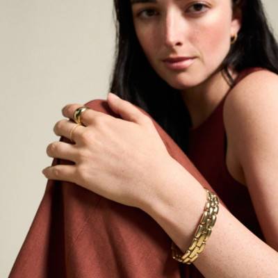 Arden Watch Links Gold-Tone Stainless Steel Bracelet, 16.50 cm to 19 cm - Fossil