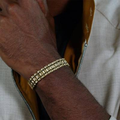 Bracelet Owan en Acier Doré, Longueur 17,50 à 19 cm - 1580645 - Boss